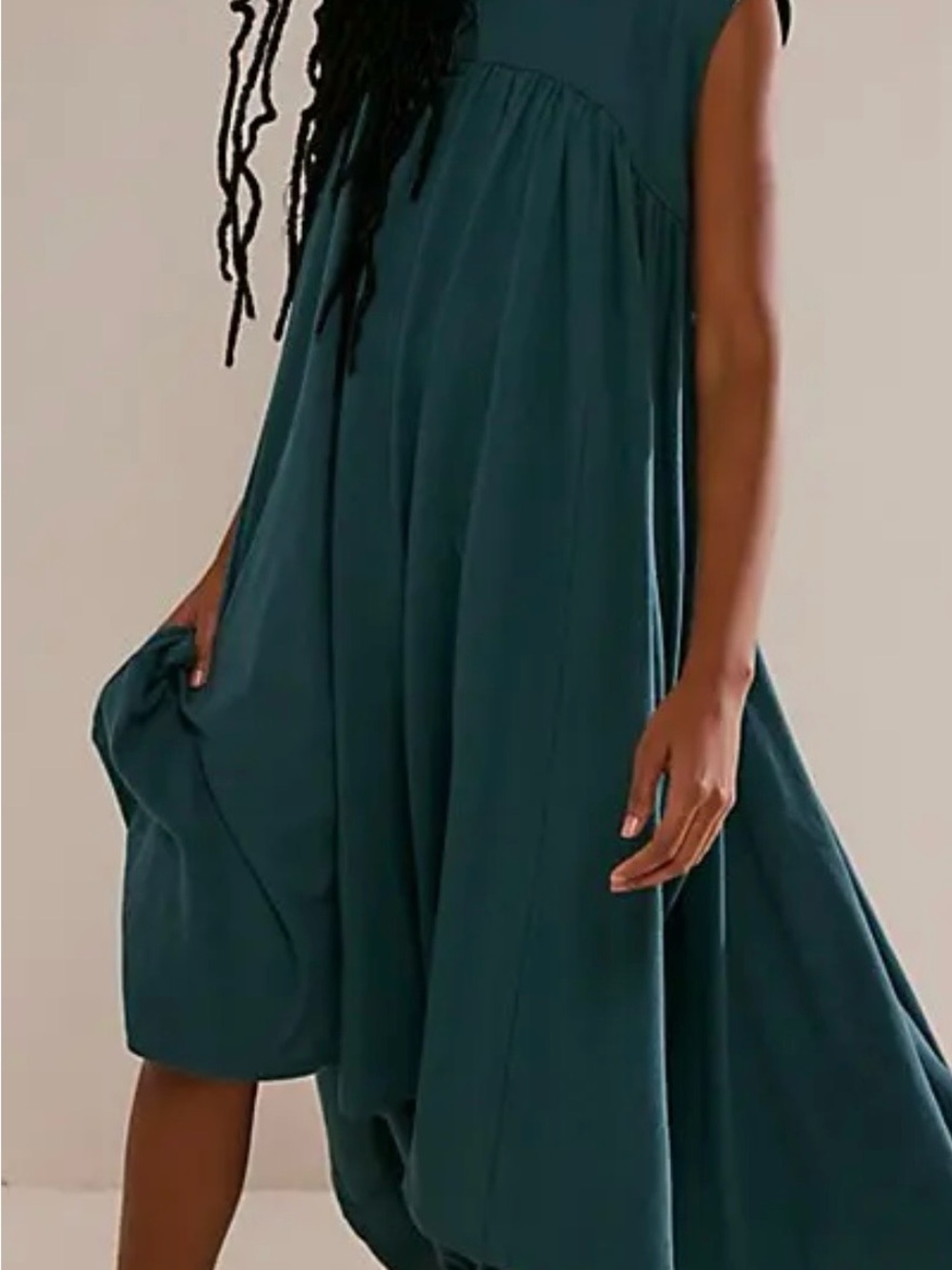 Free People Teal Swing Midi Dress